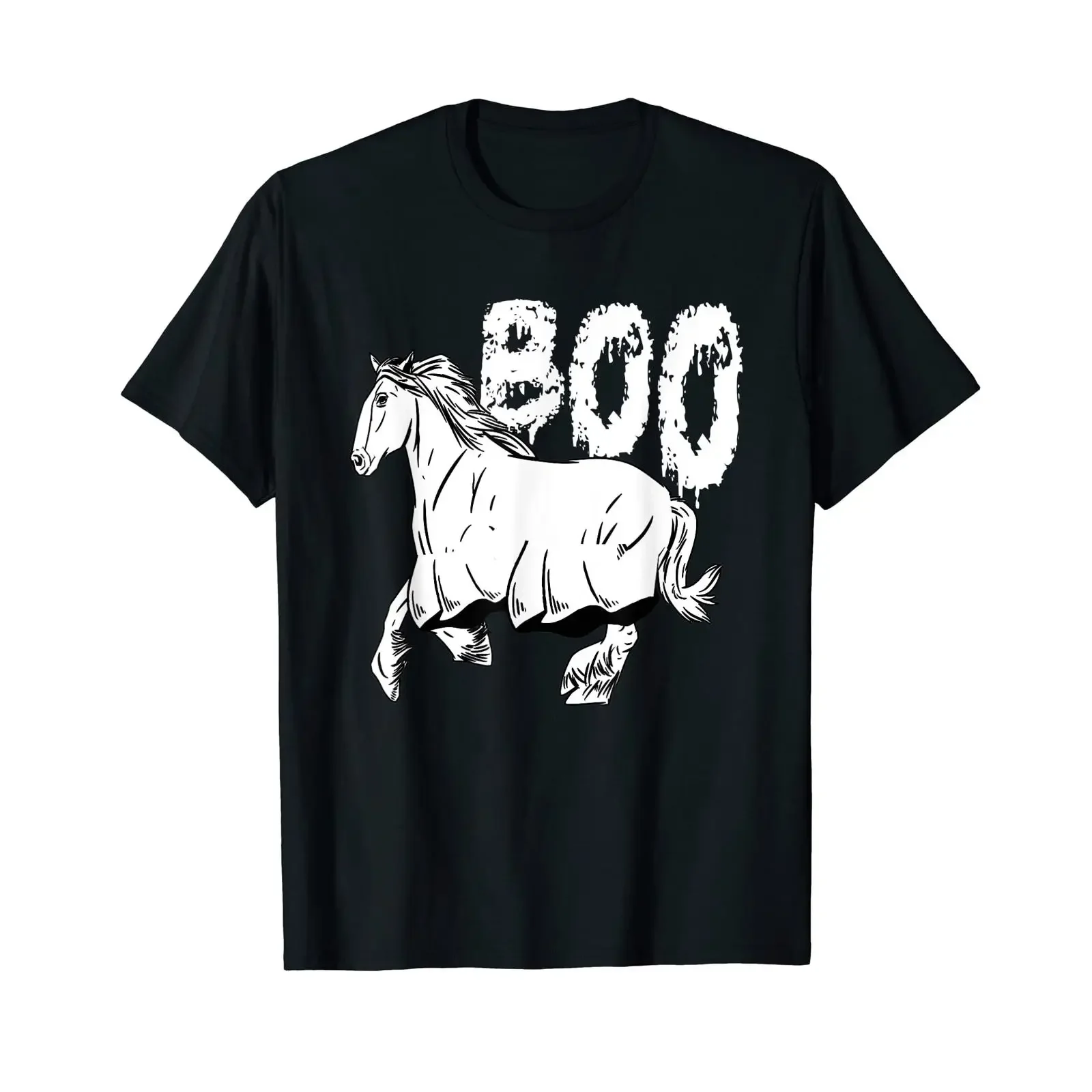 Boo Horse Farm Owner Halloween Ghost Hunting Equestrian T Shirt vintage Washed graphic Unisex Versatile designer clothes