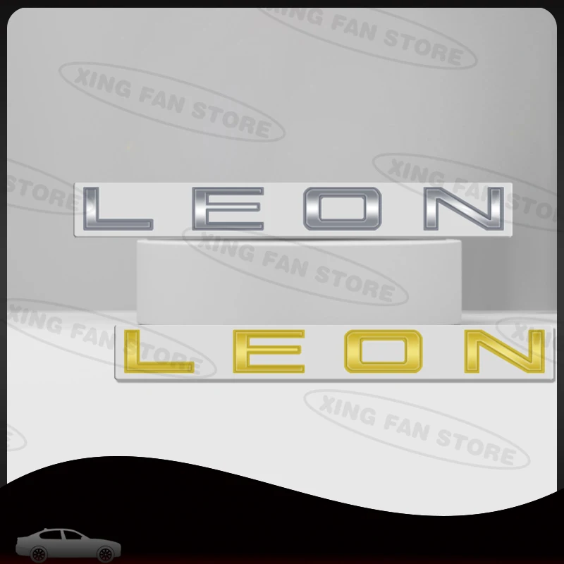 Auto Styling LEON Lettera nera Emblema Bagagliaio posteriore per auto Badge Decalcomania Adesivo per cofano anteriore per accessori SEAT