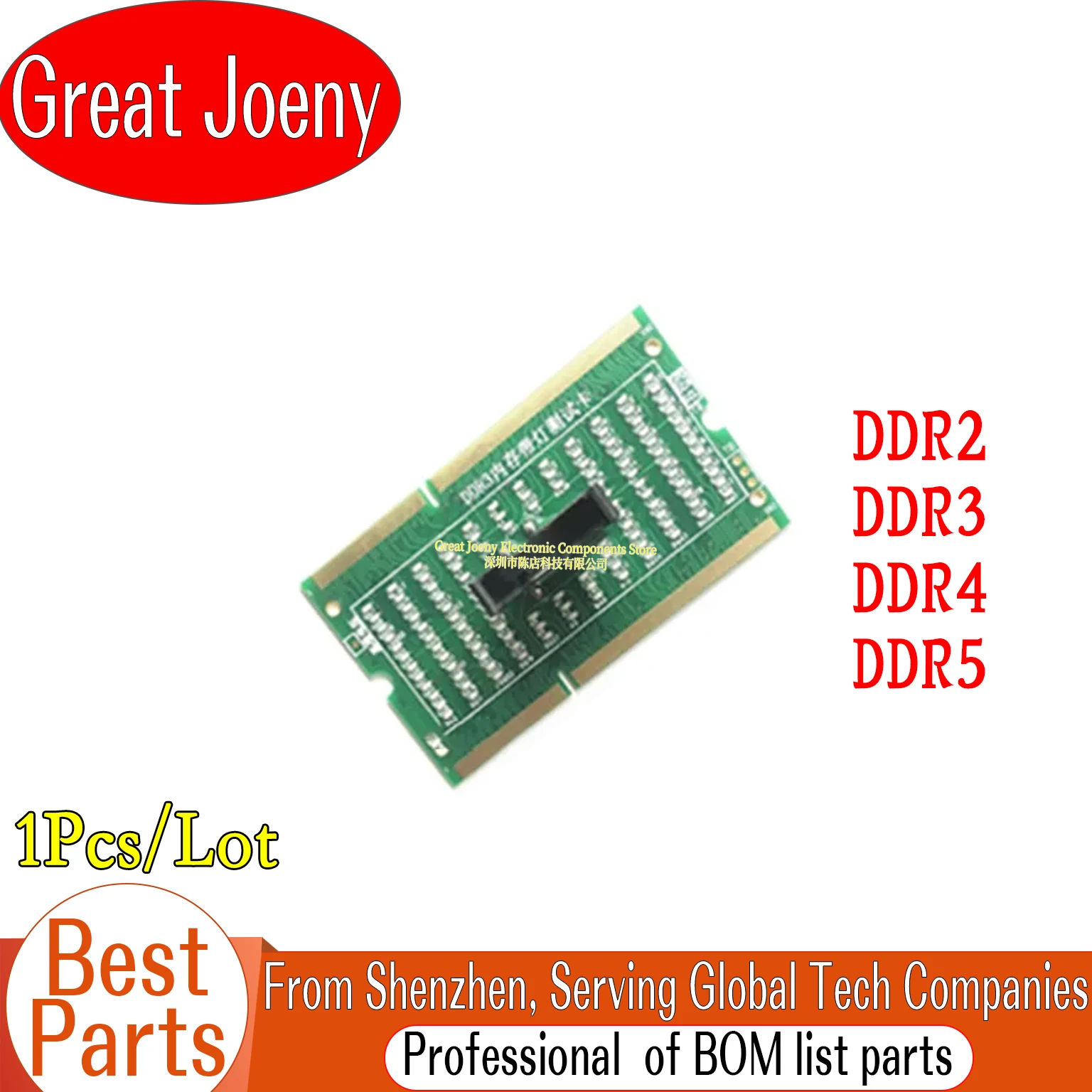 

Memory Slot DDR2 DDR3 DDR4 DDR5 Diagnostic Analyzer Test Card SDRAM SO-DIMM Pin Out Notebook LED Tester Card
