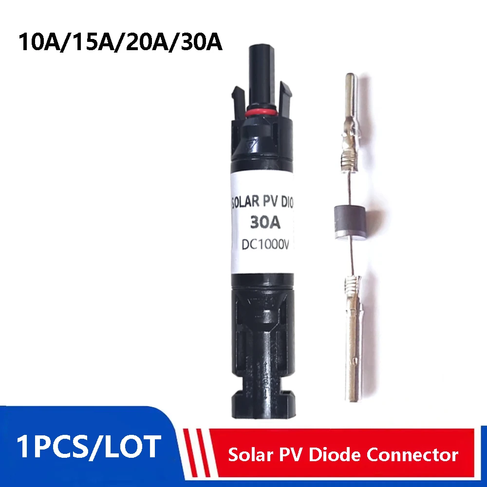 30A 20A 15A 10A Solar PV DC Diode Connector IP68 Waterproof Diodes For PV System Solar Panel Parallel Connection Protection