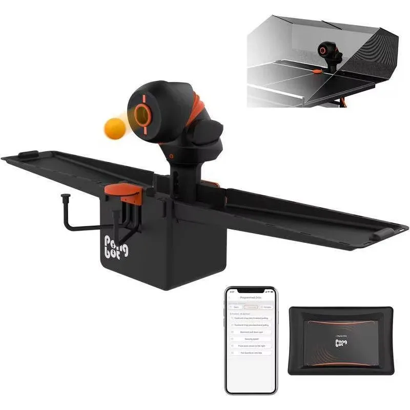 Pro Black Orange Exclusive Edition Smart Plastic  Table Tennis Ball Machine Adjustable APP/Tablet Control Indoor