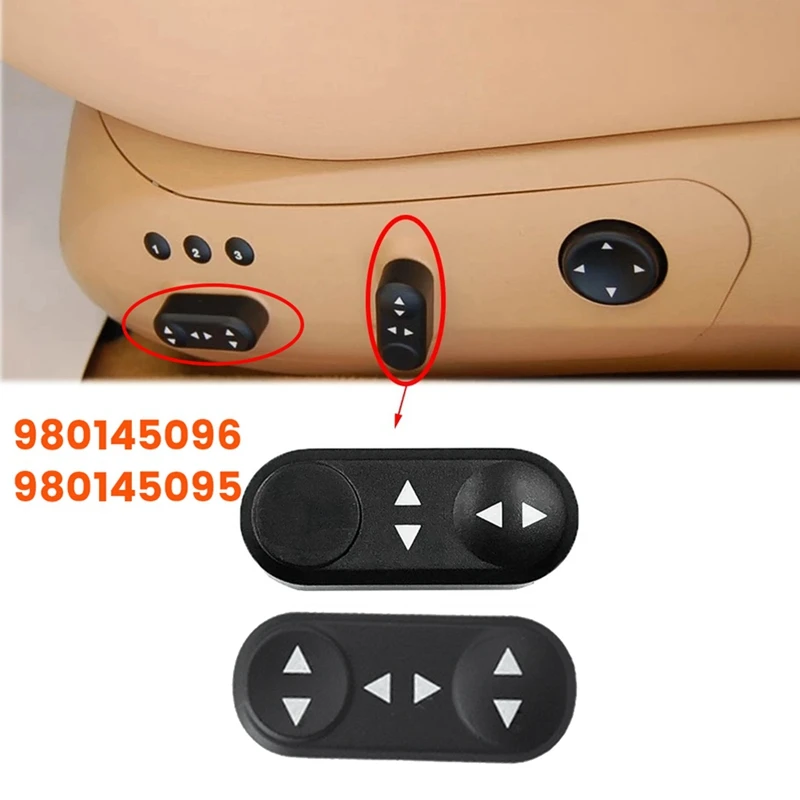 2PCS Front Seat Cushion Adjust Switch For Maserati Granturismo Quattroporte 4.2 & 4.7 2008-2018 980145096 980145095