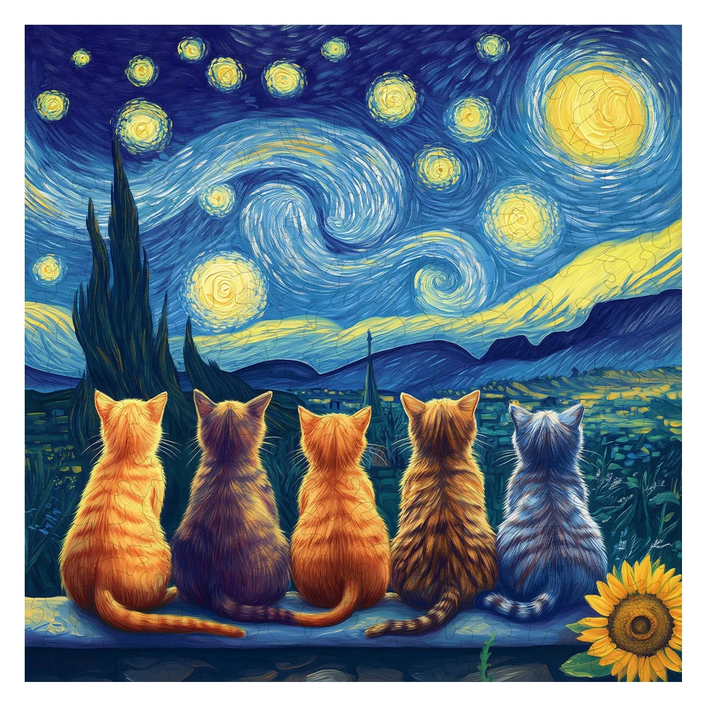 

nleash joy and creativity with our humorous dog starry night puzzle game, blending Van Gogh's iconic starry night magic with the