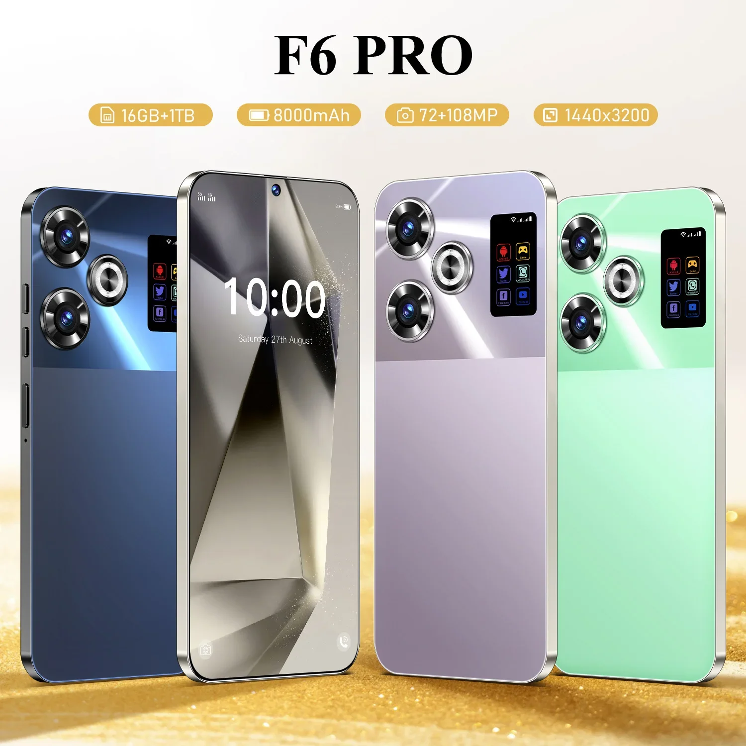 F6 Pro New Cross-Border Mobile Phone Wholesale 2+16G Android 8.1 Large Screen Factory Direct 4G Foreign Trade Phone