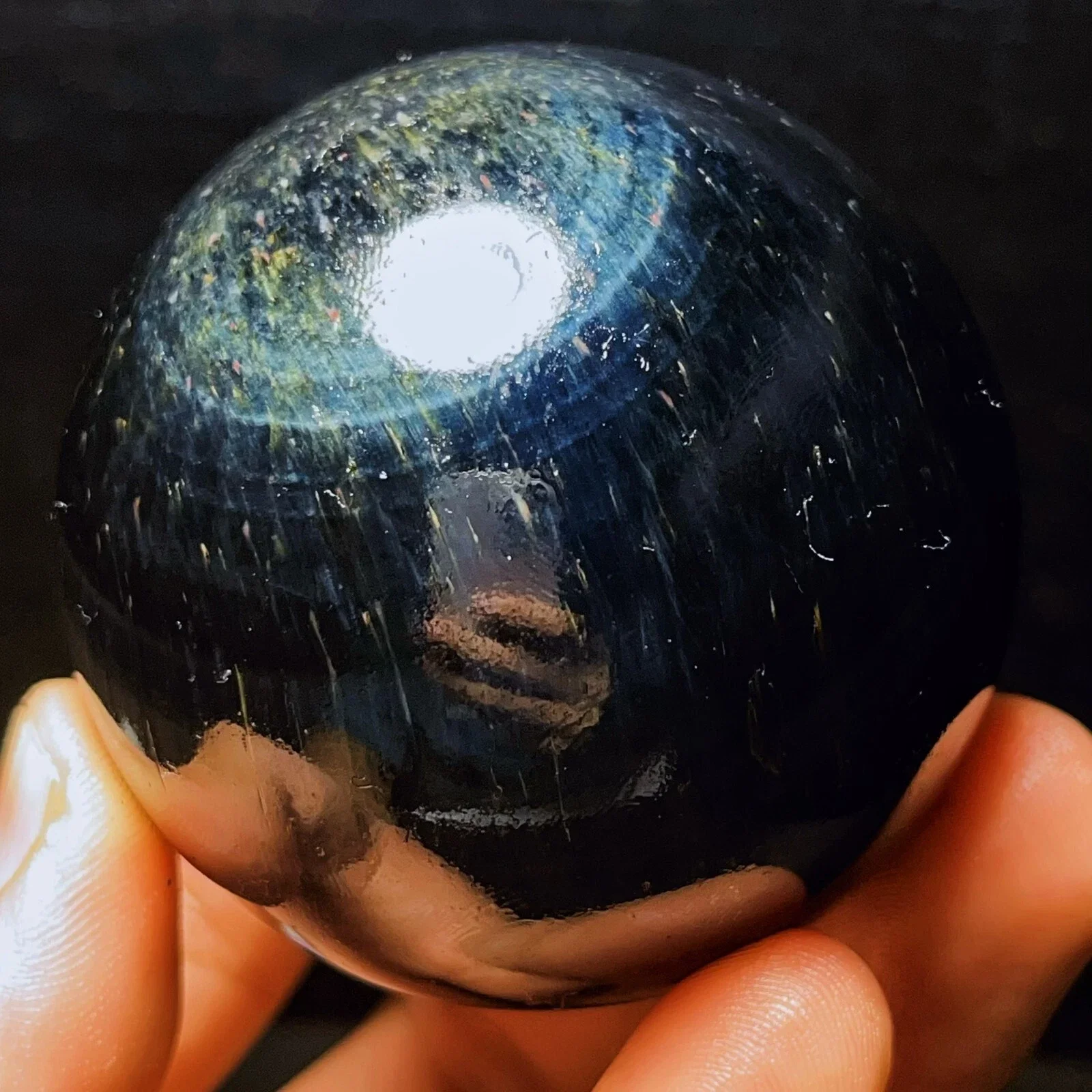 Natural Formed!Beautiful Meteor Blue Tiger Eyes, Crystal Quartz Blue Mineral Ball, Mineral, Spiritual Energy, Healing Ball