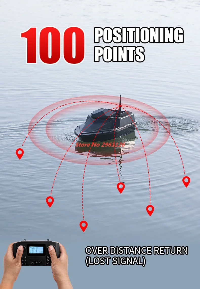 500M 100GPS Punt Afstandsbediening Vissersboot 2KG Belasting Grote Hopper LCD Display GPS Auto Return Cruise RC Visaas Boot Speelgoed