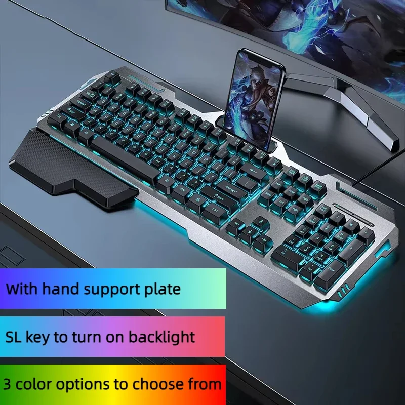 NEW Wired Keyboard Office Gaming Keyboard For Windows And IOS Computer Laptop 104 Keys Mechanical Sensation Membrane Keyboards