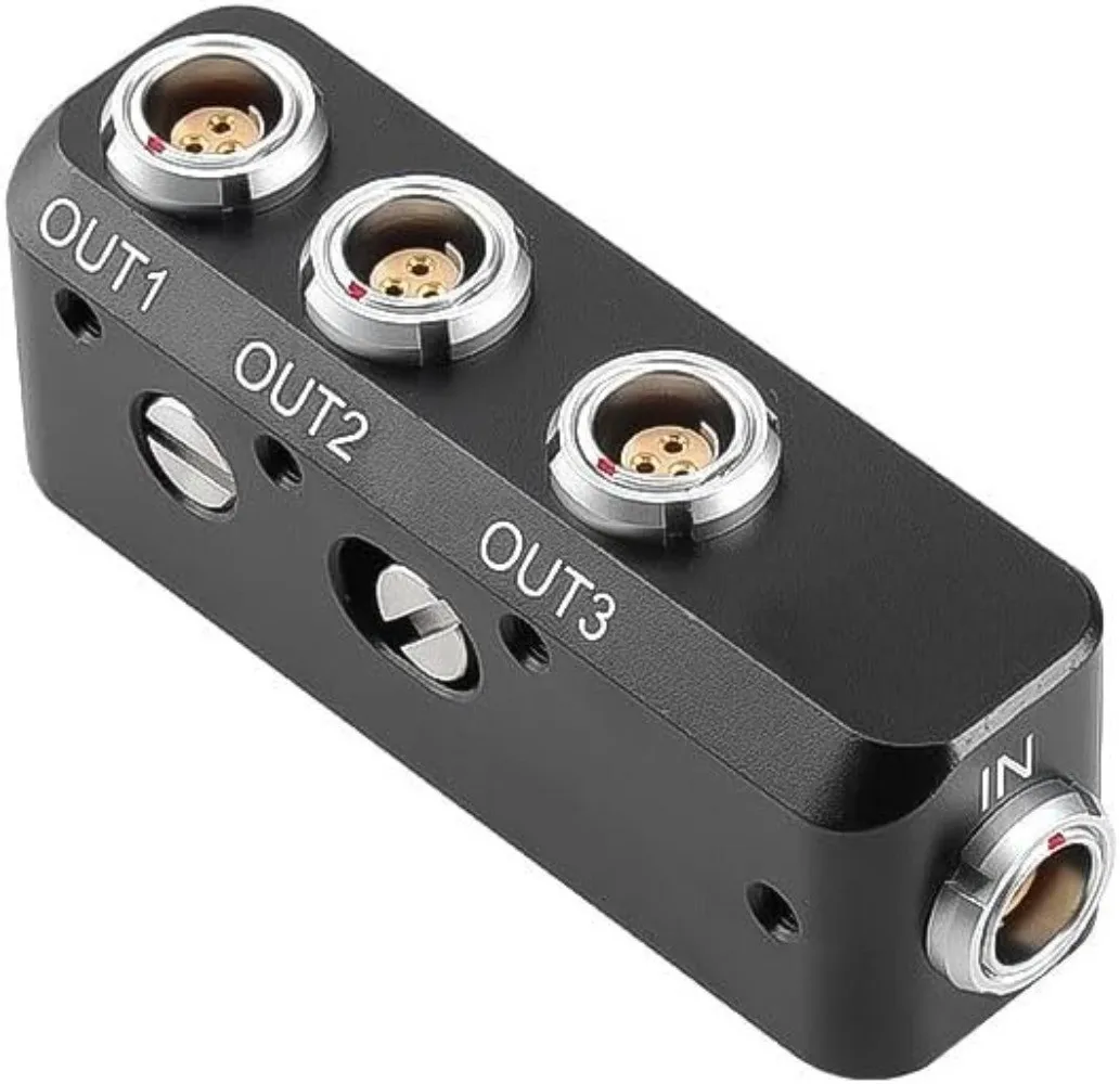Fischer 3 Pin Female 24V Power Run Stop Splitter Box for ARRI Alexa Sony Venice RED DSMC2 Camera Motor Monitor 1 In to 3 Out