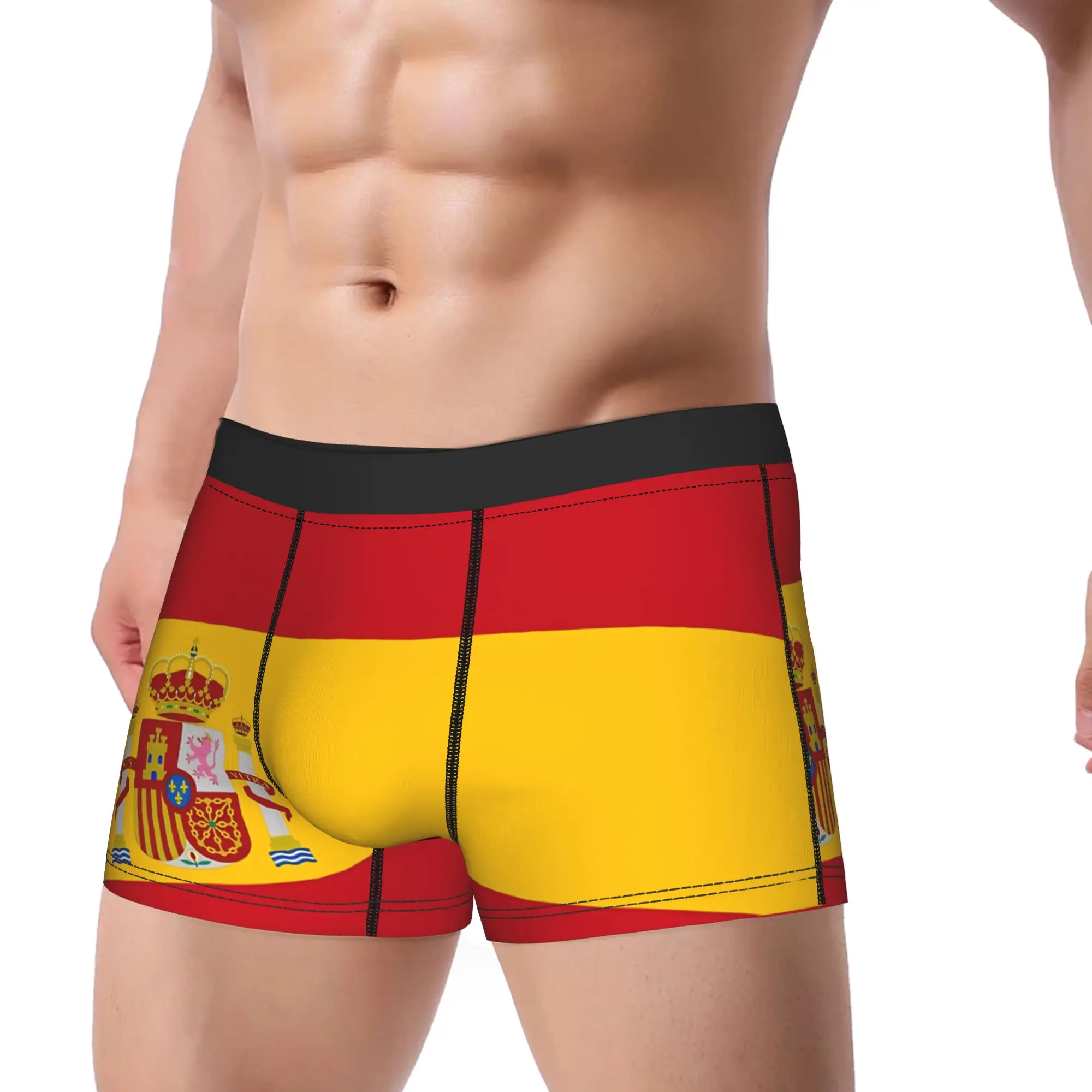 Spain Flag  Boxer Brief  Underwear Trenky Males Comfortable Boxershorts Design Oversize Underpants