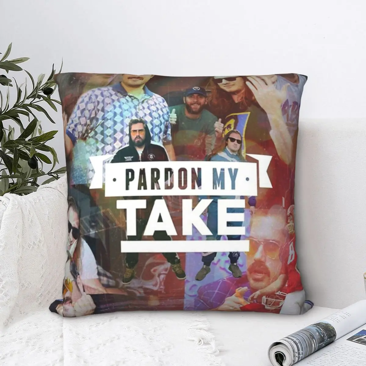 

Pardon My Take Collage Square Pillowcase Polyester Pillow Cover Velvet Cushion Decor Comfort Throw Pillow for home sofa