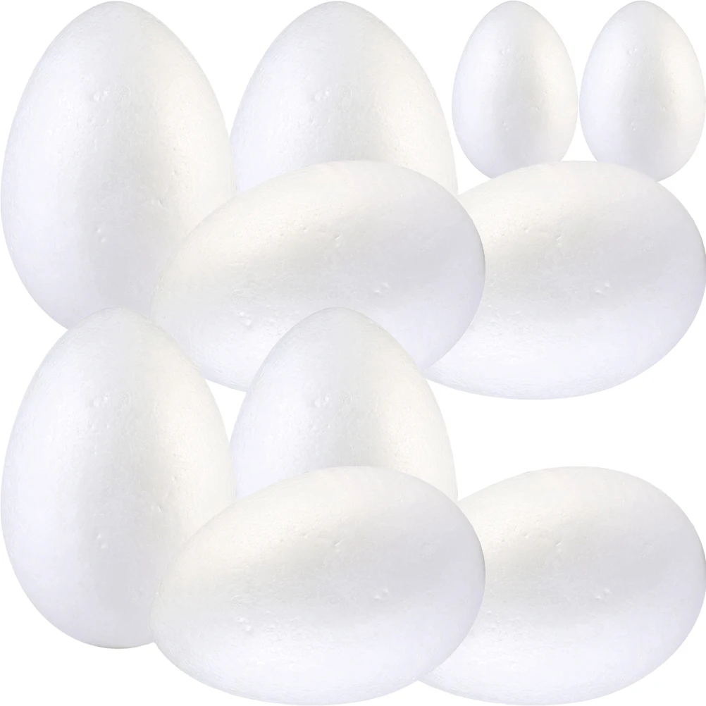 

10 Pcs Foam Eggs White Blank DIY Easter Decorations Craft Supplies Graffiti Fun Activities Kids Painting Projects