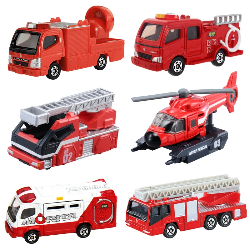 TOMY alloy car toy from Japan, boy, children's ladder, fire truck, rescue truck, command car, male