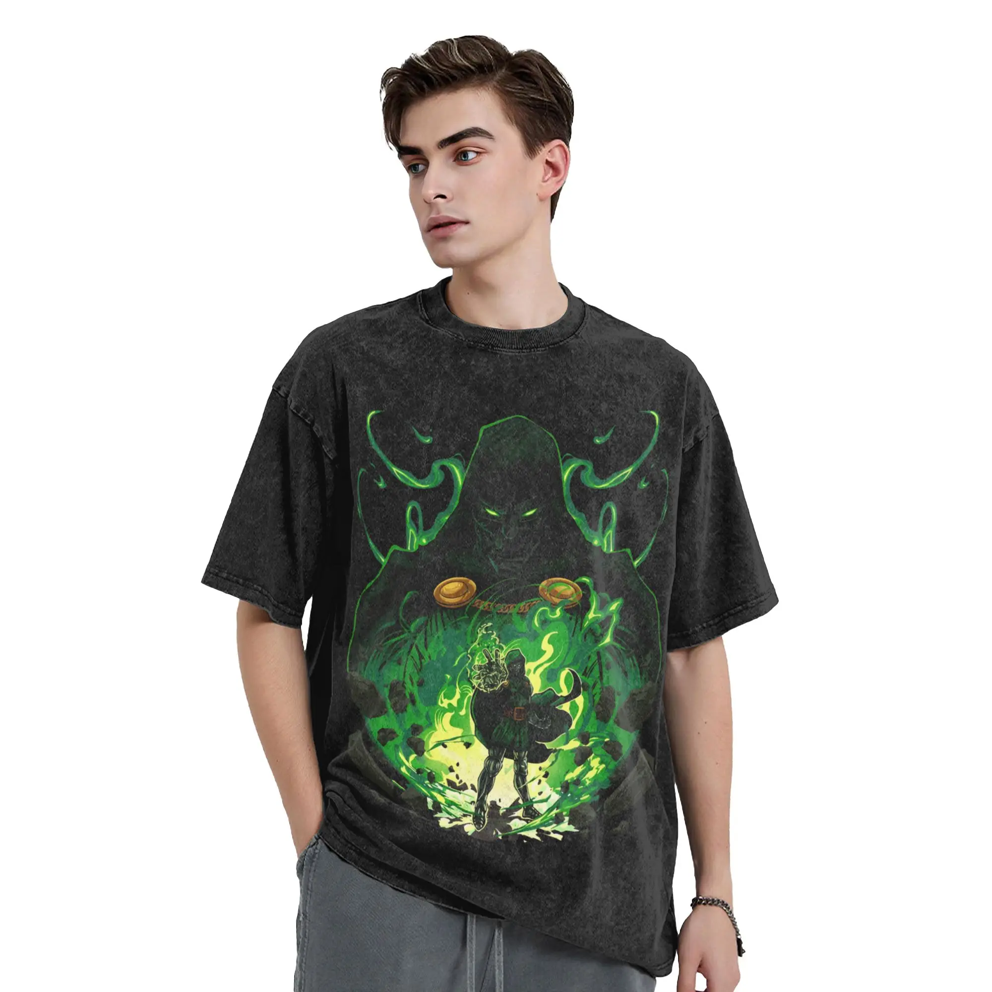 Dr Dooms Comics Washed T Shirts Streetwear Vintage T-Shirt  Tees for Men Women Short Sleeve Oversize Printed