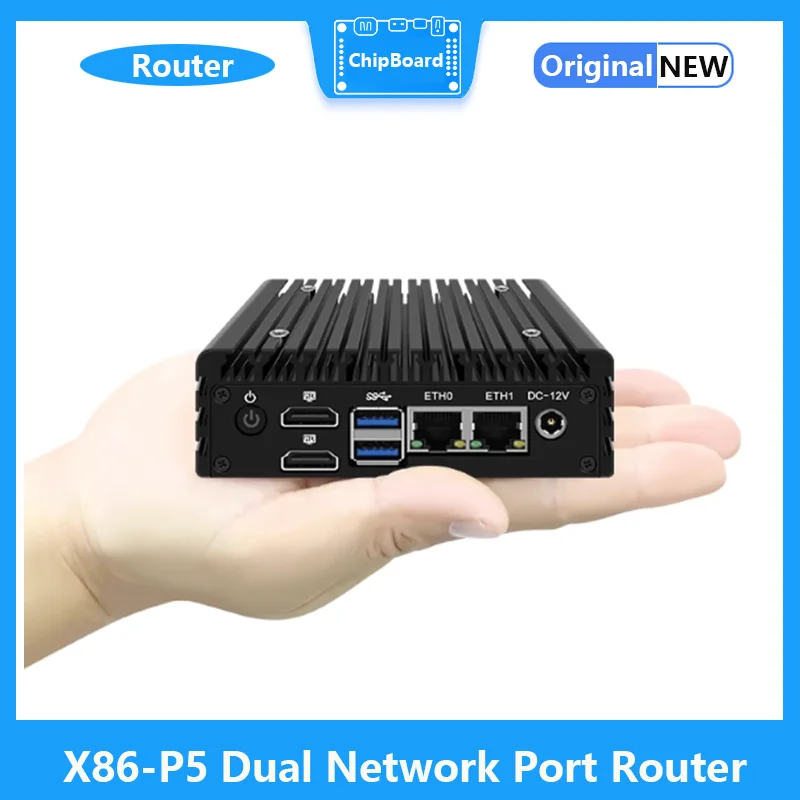 X86-P5 Roteador de rede dupla, minicomputador N100, 6W, suporte ao processador Intel Alder Lake-N