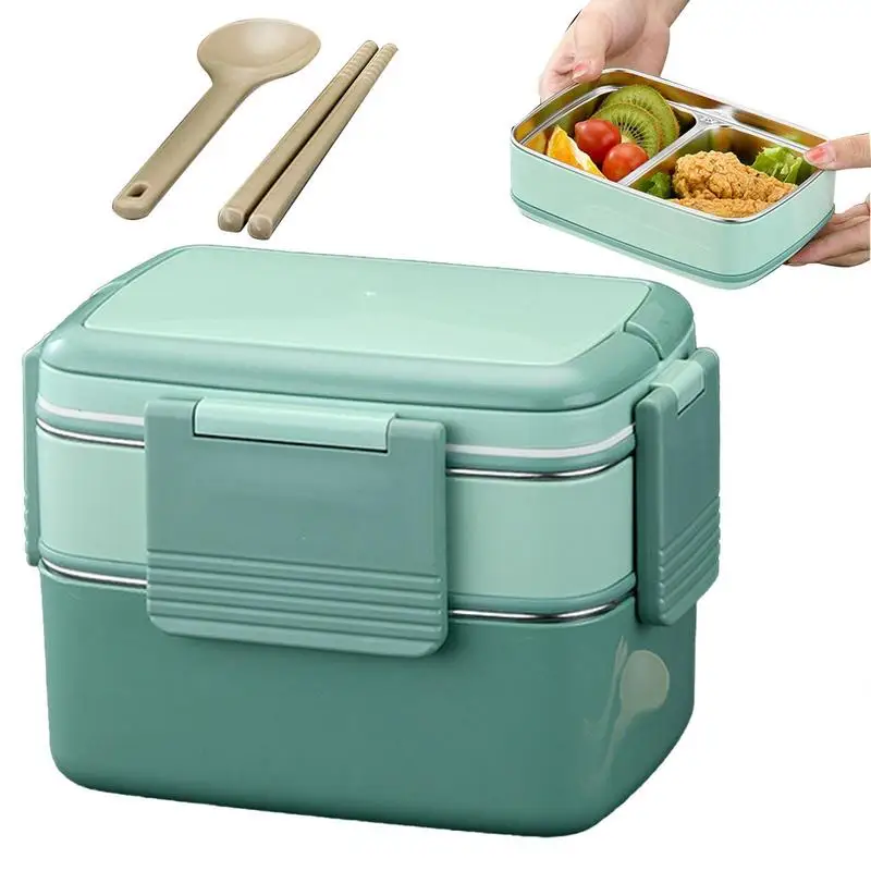 Recipiente do almoço do aço inoxidável, caixa do alimento com 5 grades, portátil, Leakproof, isolação, frasco do alimento, isolado, copo da sopa, escritório, curso