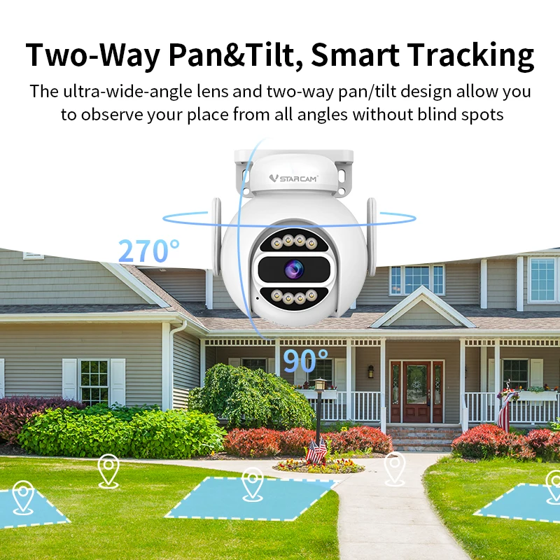 Vstarcam New 3MPHD Wifi Indoor Security Night Vision Camcorder Baby Monitor Smart Home 3D Video Panoramic Remote Home Monitoring