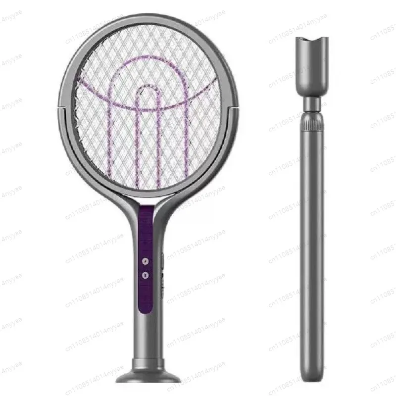 2-in-1 Retractable Electric Mosquito Swatter, Rechargeable Bug Zapper Racket & Mosquito Trap Lamp for Indoor Outdoor Home