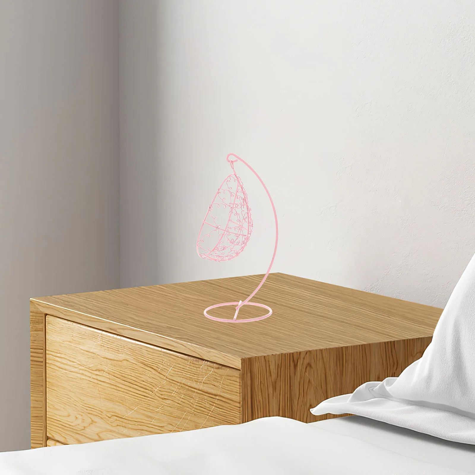 Miniatur-Metall-Schaukelstuhl, romantische hängende Hängematte aus Eisen für drinnen und draußen, Gartendekoration, Kinderzimmer, DIY, niedliche Möbelornament