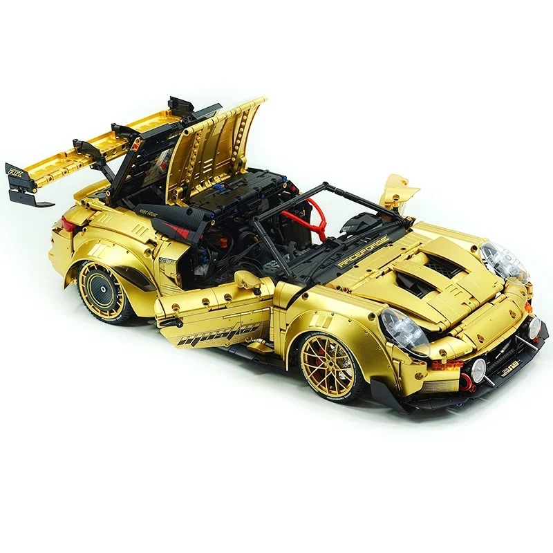 

Конструктор Crafte Gold GT3 Supercar 1:8, модель автомобиля, строительные блоки MOC 10640, гоночный автомобиль, высококачественные игрушки, подарок на Рождество для детей и взрослых