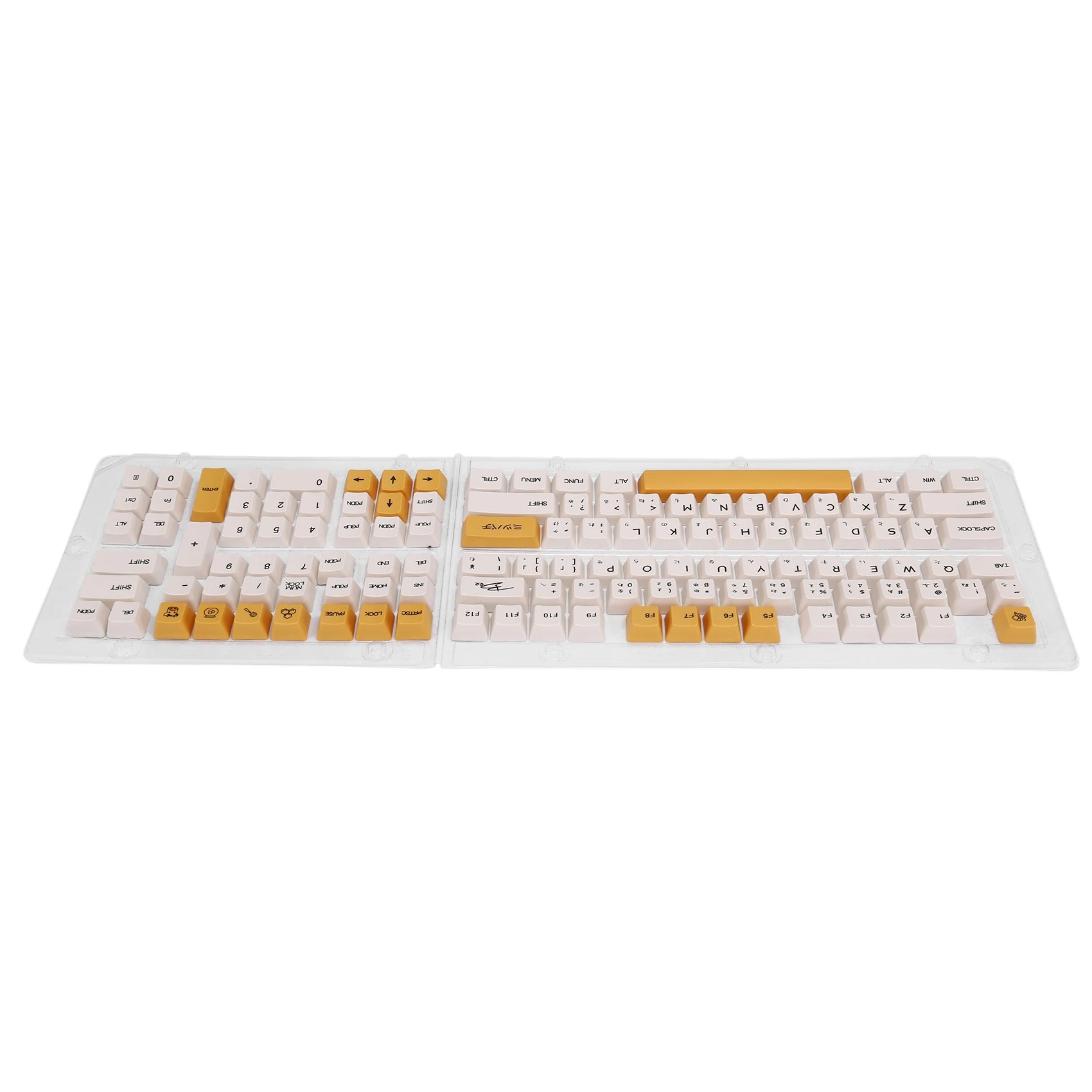 ABRI-123 Keys PBT Full Keycaps Set For Mechanical Keyboard, Compatible With MX-Clone Switches For PC Gaming Keyboard (Bee)
