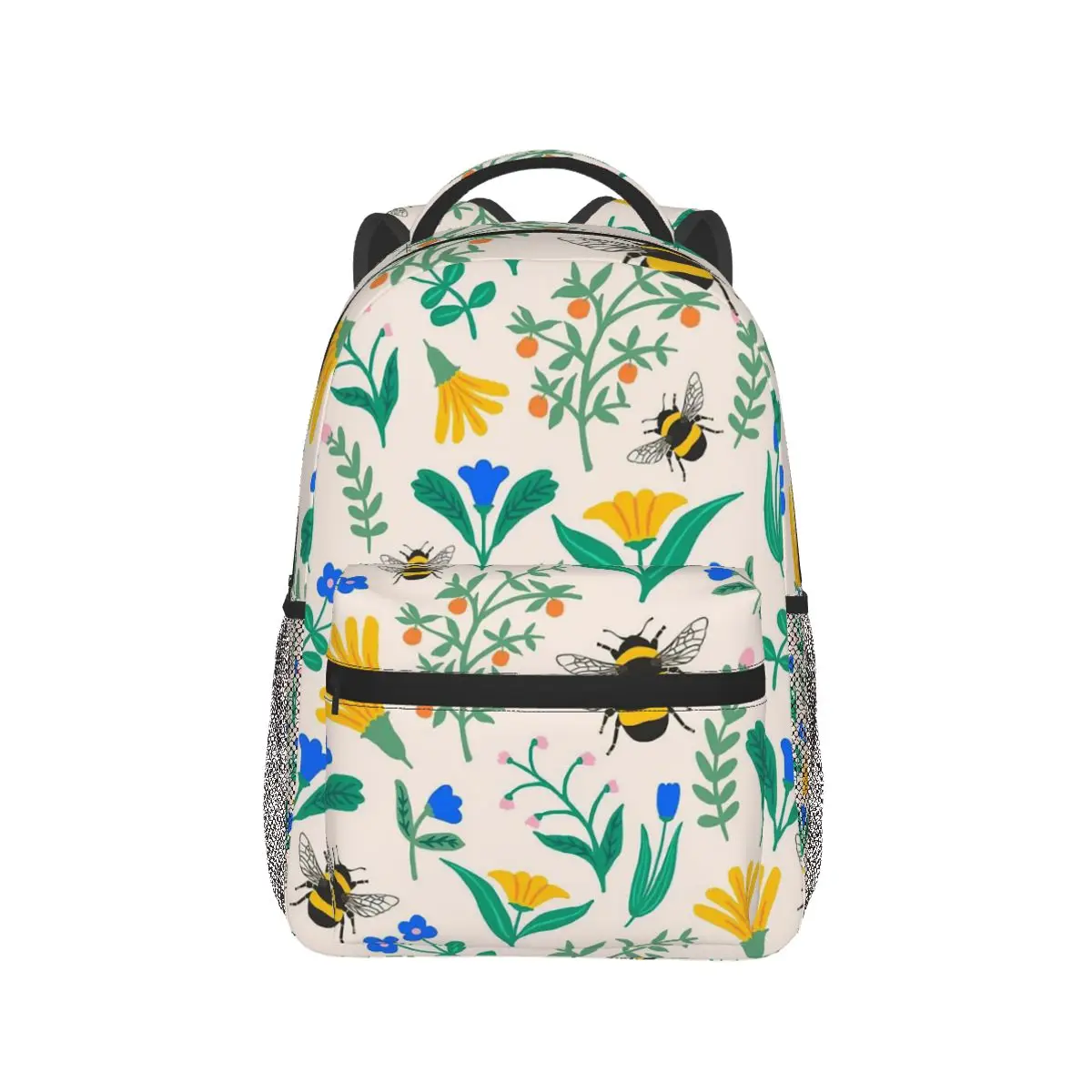 

The Pattern Of Bees Picking Flowers Backpack Hot Sale Daypack Large Capacity Boys Girls BookBag School Bag Shoulder Bags