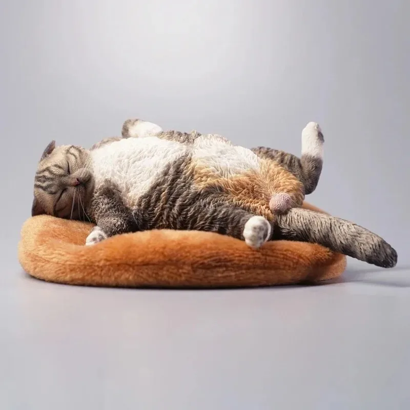Auf Lager: JXK 1/6 Maßstab Simulierte Schlafende Katze, Handgefertigtes Modell für 12'' Actionfiguren, Trendige Spielpuppe, Desktop- und Autodekoration – Detail 3