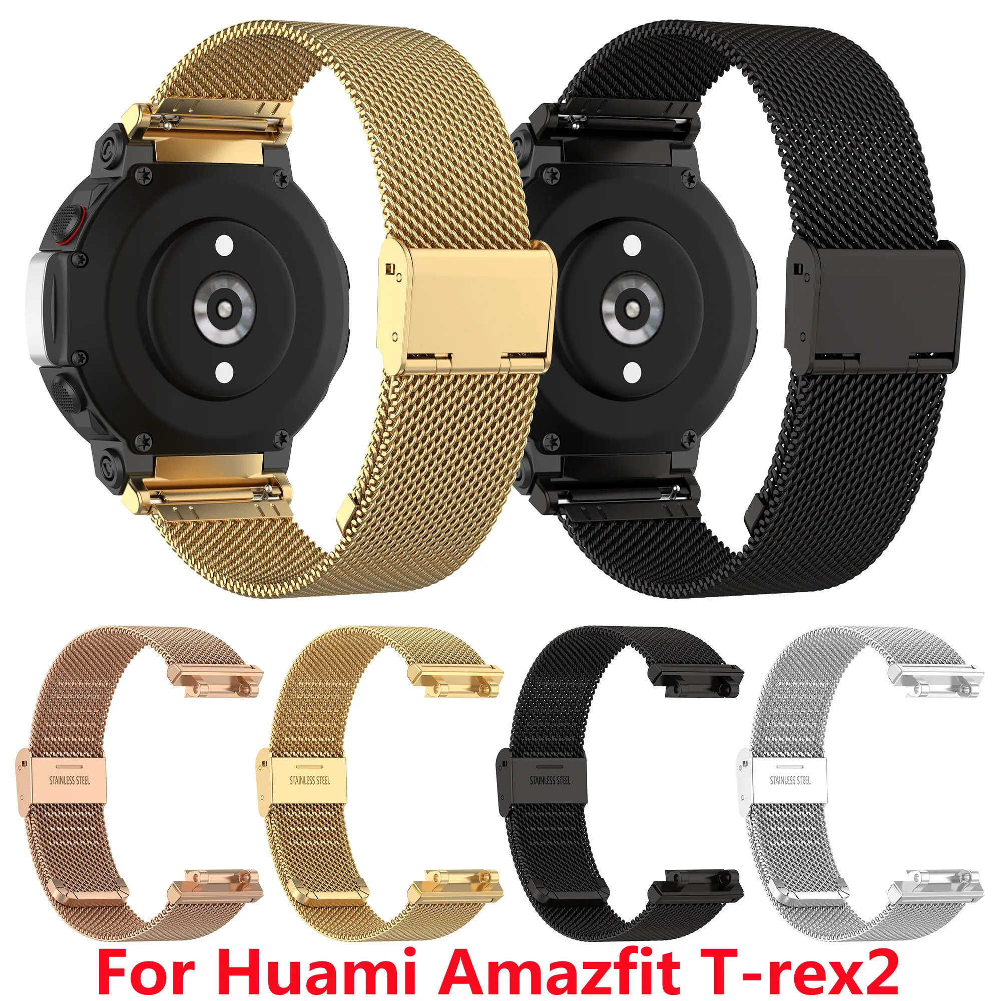 

Ремешок для часов Huami Amazfit T-rex2, металлический, эластичный, 47 мм, 42 мм, stratos, аксессуары для ремешок Bip