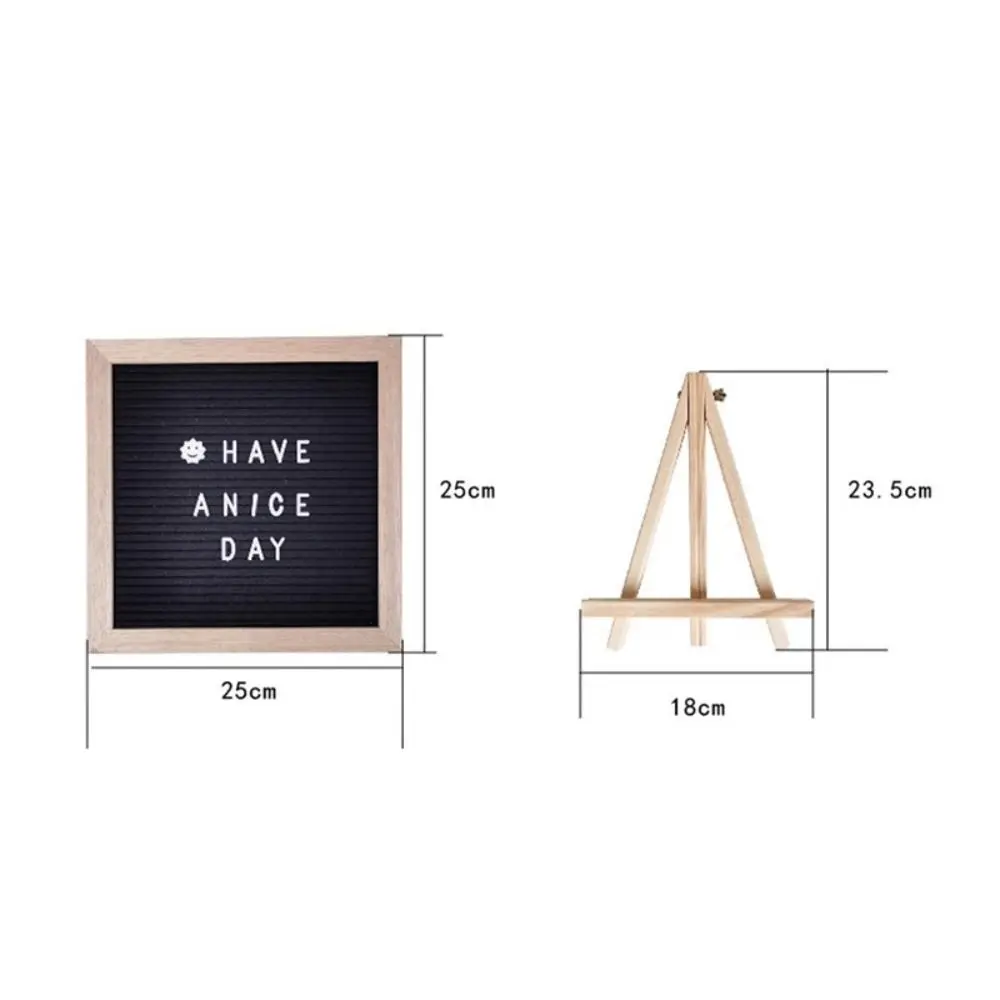 Multifunctional Wooden Letter Message Board 10x10 Inch Home Decorations Felt Letter Board Changeable Symbols Blackboard Home