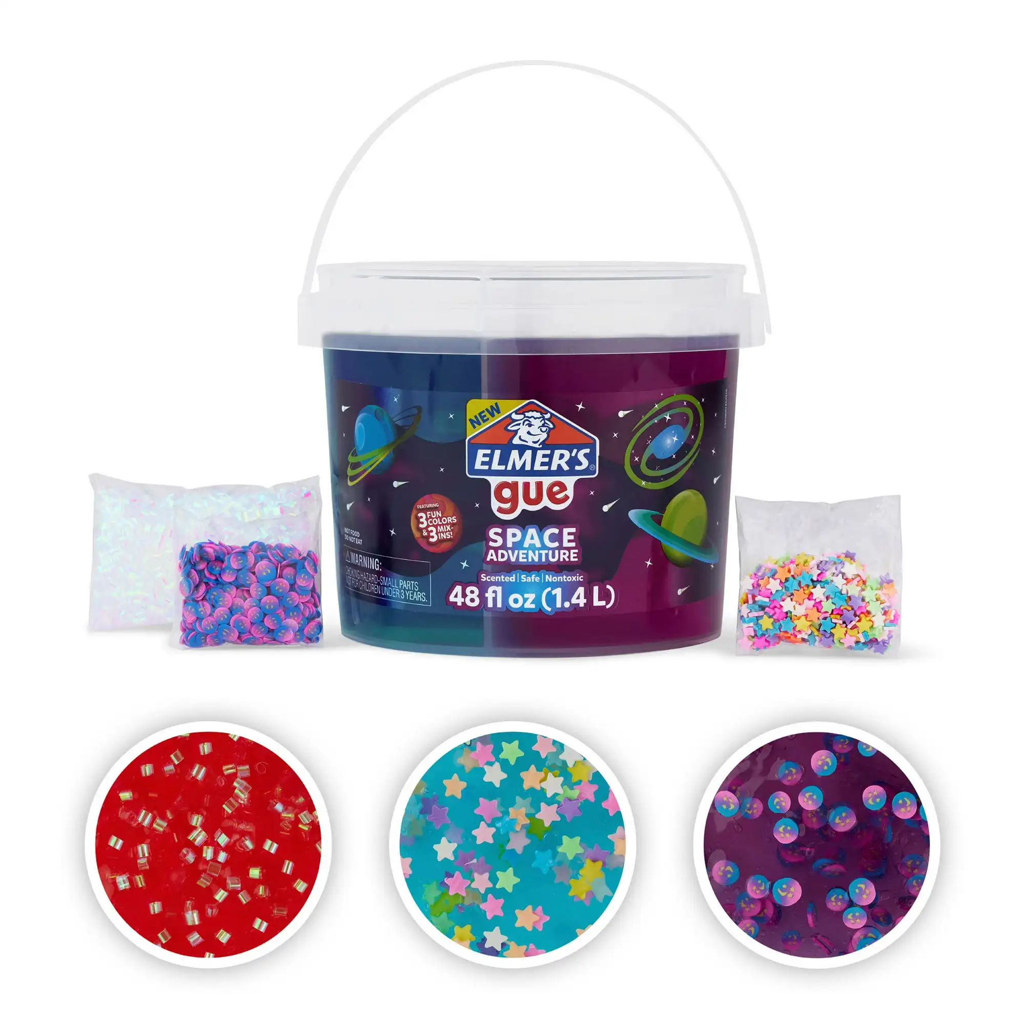 

Elmer’s Gue Premade Slime Bucket, Space Adventure Theme, 3 lb.