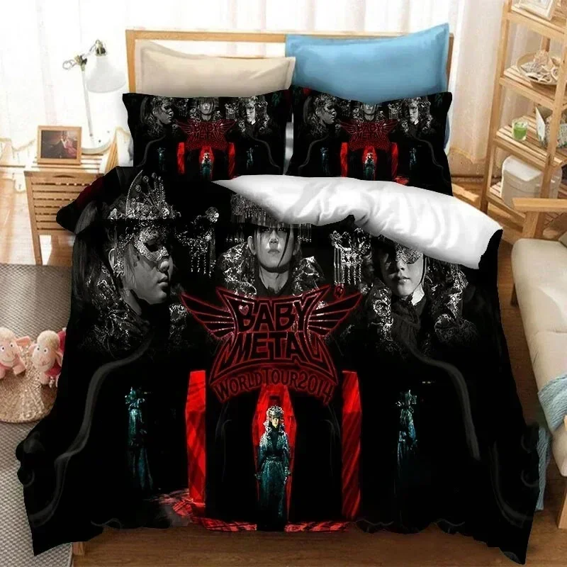 BABYMETAL Rock Band Bedding Set Printed Bed Set With Pillowcase Bed Duvet Cover Soft Queen King Size Bedclothes Home