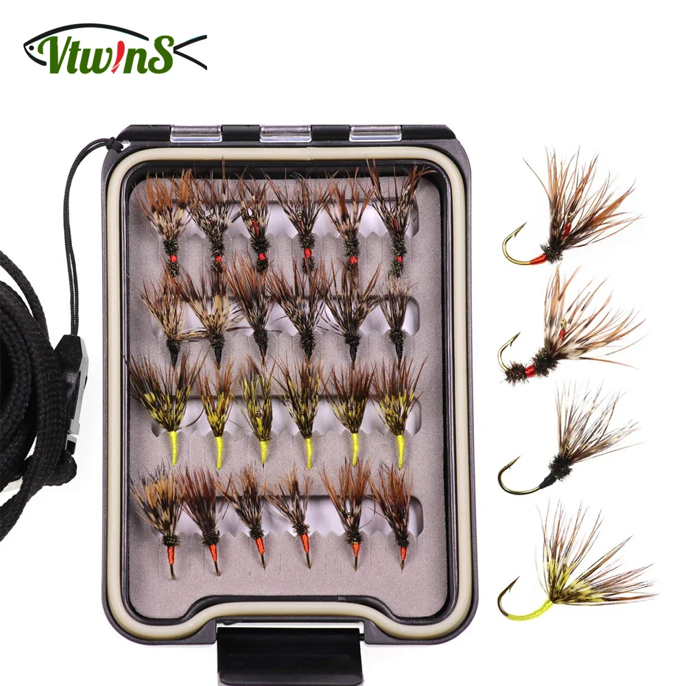 Vtwins Tenkara Flies Sakasa Kebari Style much wędkarskich na pstrągi z wodoodporną skrzynką na muchy Rozmiar 12 Sprzęt wędkarski