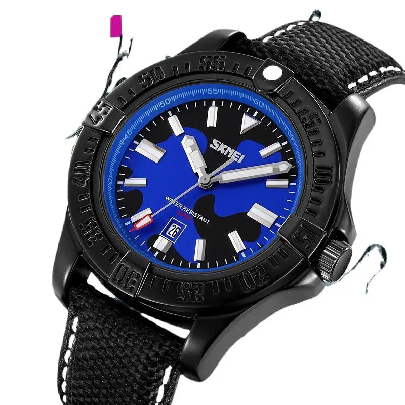SkmeiGenuine Goods Watch ساعة كوارتز رجالية موضة مقاومة للماء ساعة رجالية جلدية حزام ساعة شخصية بسيطة