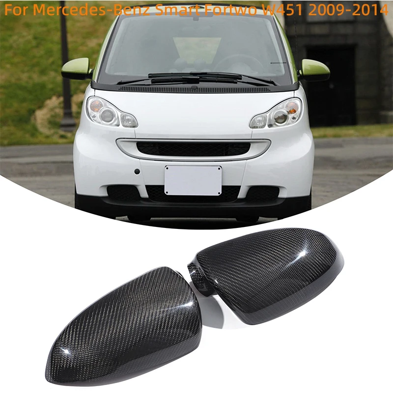 Real carbon fiber car rear mirror cover exterior decorative patch for 2009-2014 Mercedes-Benz Smart Fortwo W451 auto parts