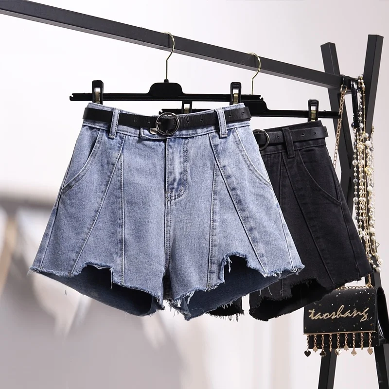

High Waist Slimming Denim Shorts Women's Spring 2026 Loose plus Size Wide Leg A-Line Hot Pants Trendy INS Short Pants