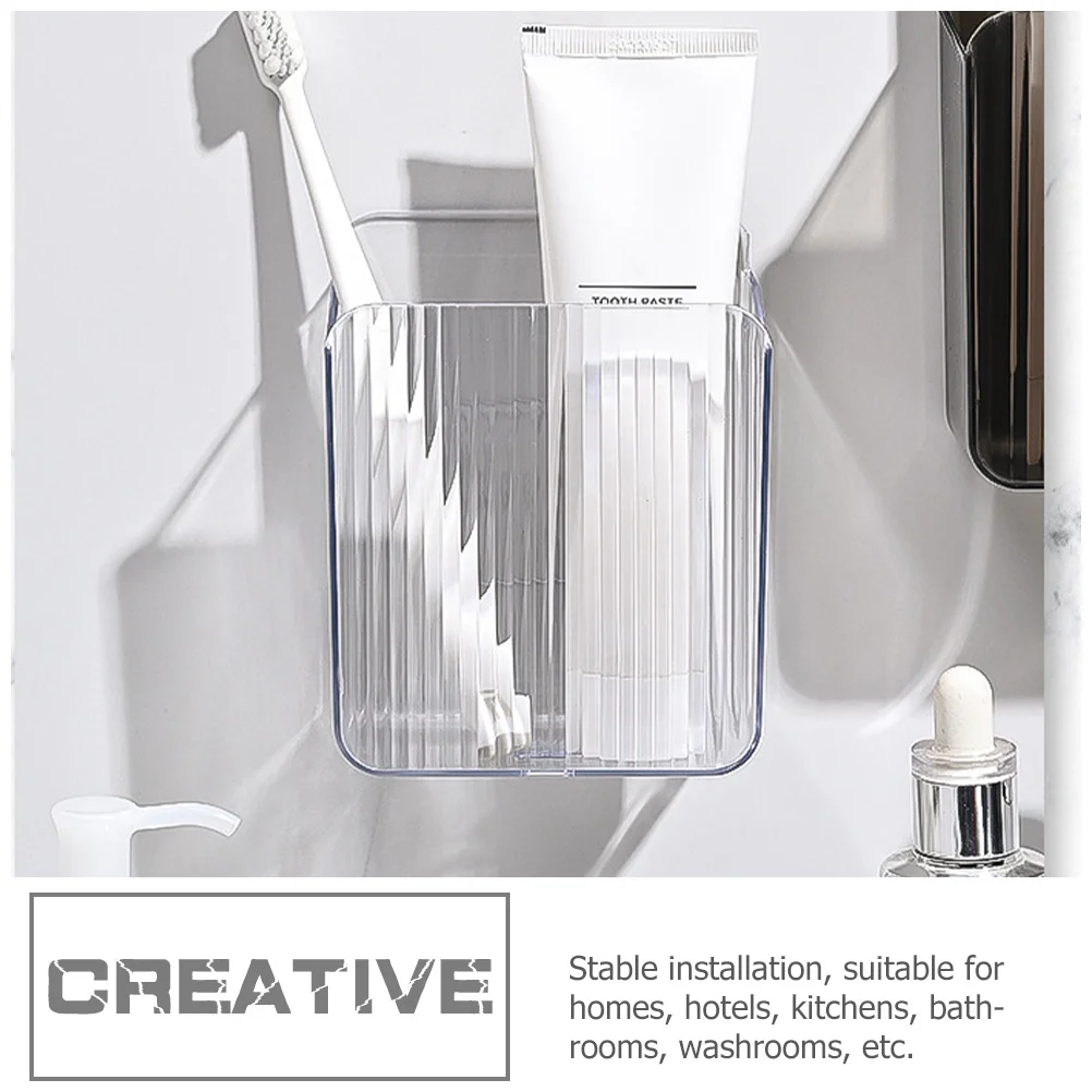 3pcs Toothbrush Holder Wall Mounted No Drill Bathroom Organizer Rack Stainless Steel Toothpaste Dispenser Razor Storage Shelf