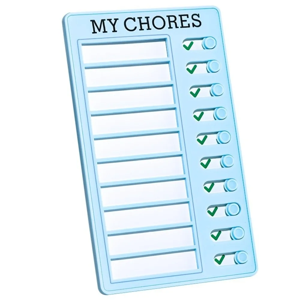 Portable Plastic Chore Chart Sliding Type Erasable To Do List Board Reusable Task Tracker Planner Time Management