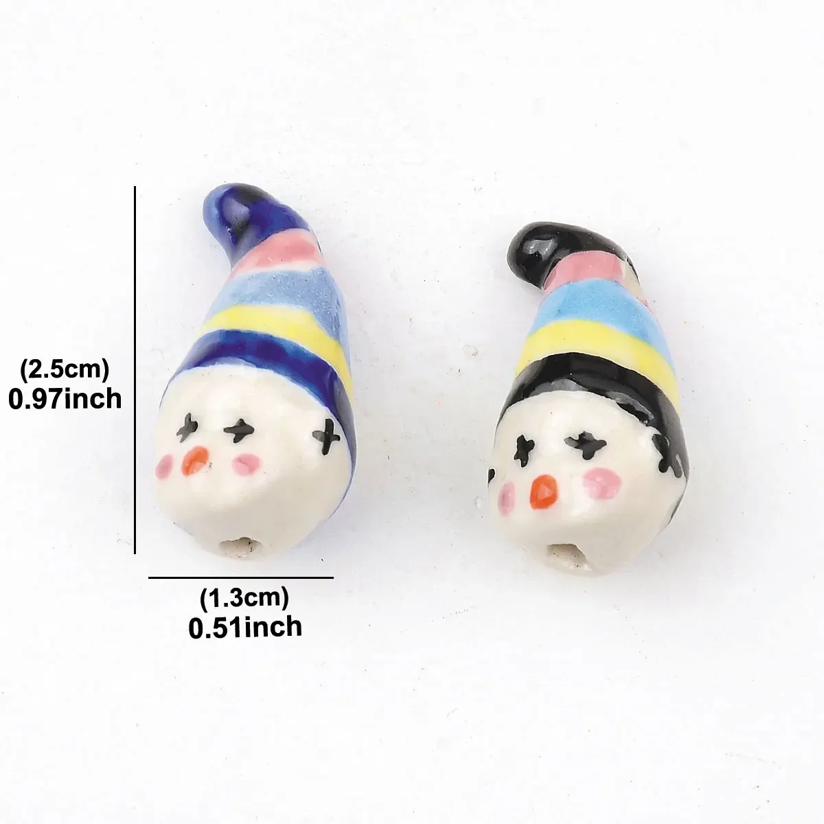 5pcs 1.3x2.5cm Random Mixing Animals Ceramic Beads For Jewelry Making DIY Earrings Necklace Loose Porcelain Bead Accessories