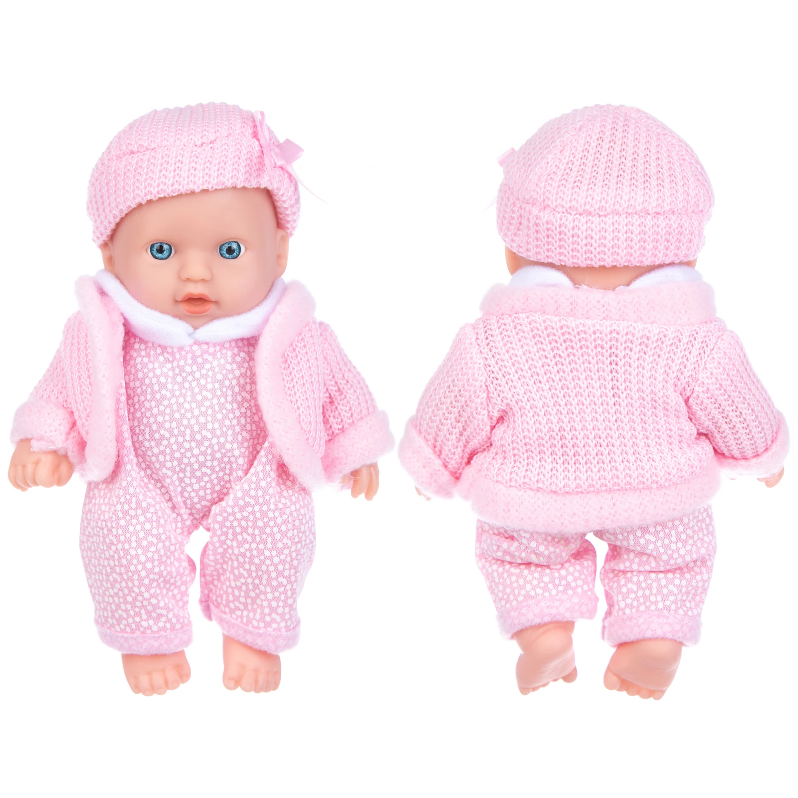 新しい 8 インチ/20 センチメートルリアルなリボーン人形ジャンプスーツ服ウールジャケット帽子セットリボーンシリコーン子供睡眠おもちゃ誕生日ギフト