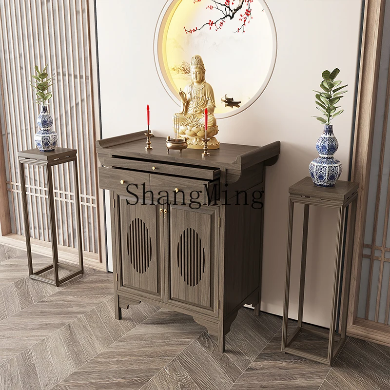 

CL new Chinese-style solid wood table incense case household shrine shrine Guanyin Buddhist cabinet modern simple tribute table