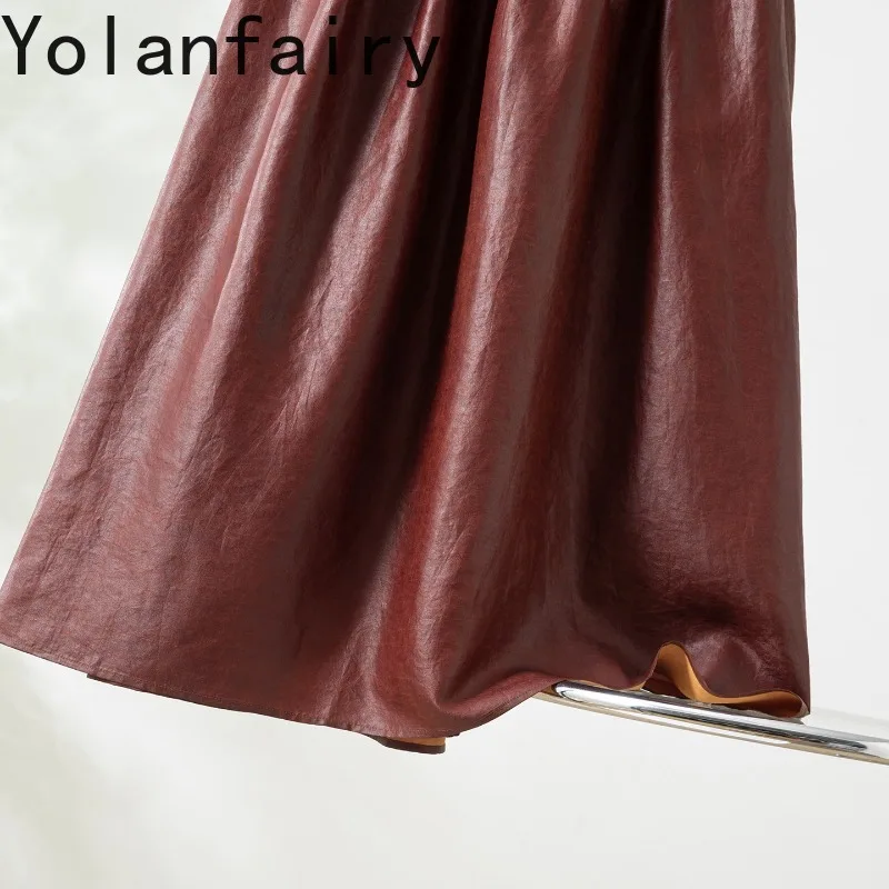 YOLANFAIRY Luxury Dress 100% Real Mulberry Silk Dresses 2026 Woman Cracked Pattern Watered Gauze Dress Ladies Birthday Dress