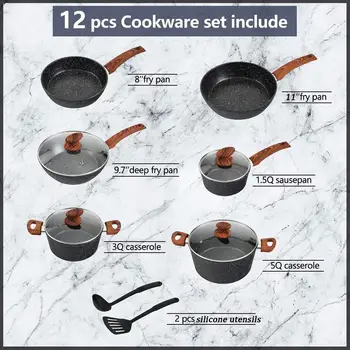 12 best sales Conjunto de utensílios de cozinha em granito - №5
