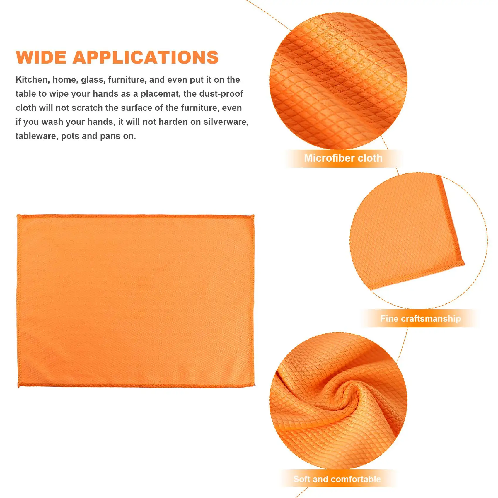 5 stracci per squame di pesce super assorbenti in microfibra riutilizzabili 30X40 cm