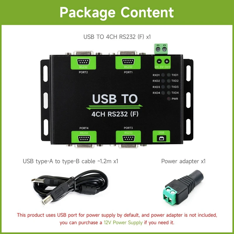 Convertidor USB aislado Industrial a 4 canales RS232, adaptador USB a serie, Chip FT4232HL Wind/Linux/Android,RS232