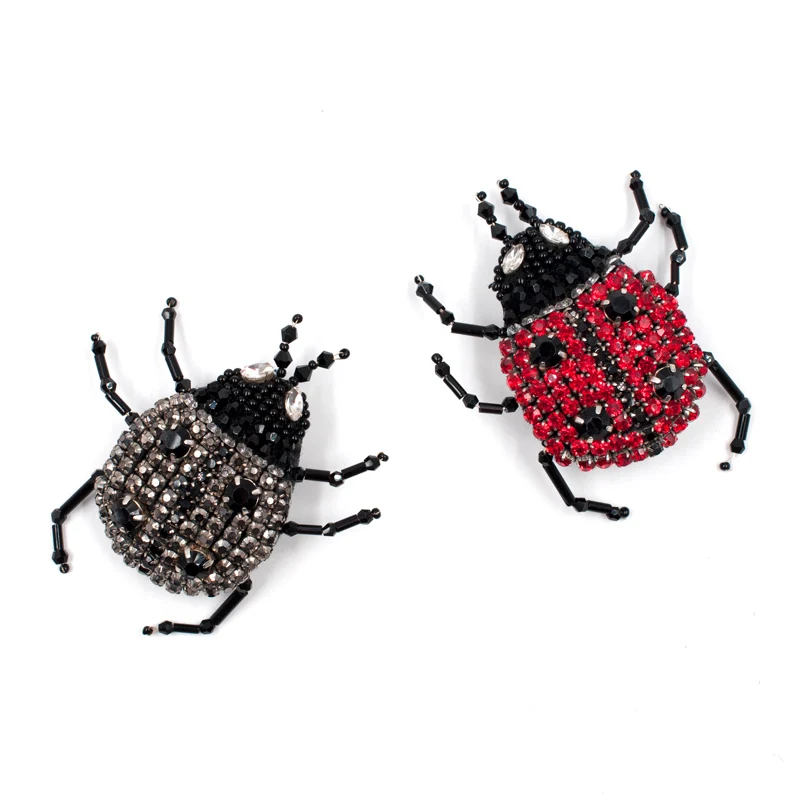 embroidery india silk pin on patches for clothing brooch red ladybug badge designer patches for jeans parches bordados para ropa