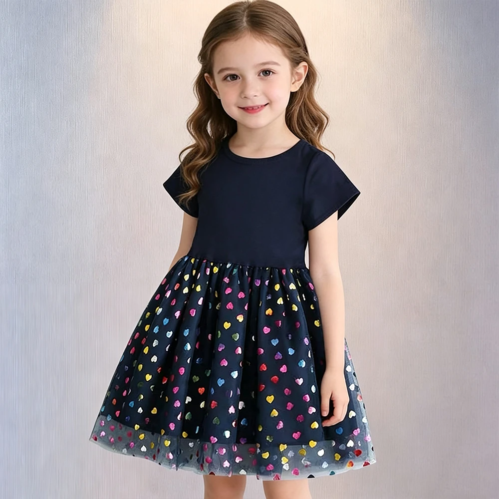 Sommer Neue Mädchenkleider Kurzärmeliges Elegantes Prinzessinnenkleid Baby-Prinzessinnenkleid Kindergeburtstag Partykleid für Kinder – Detail 2