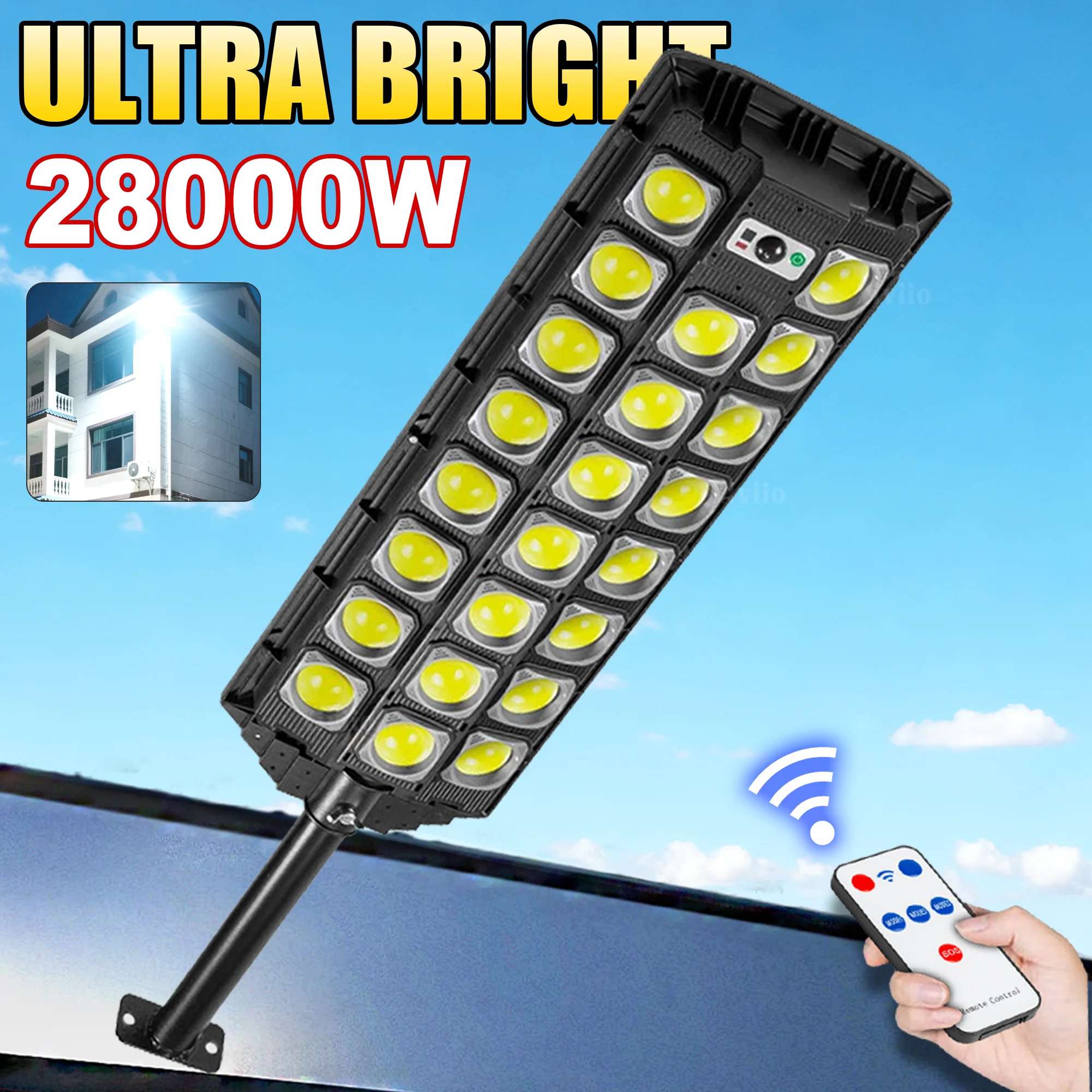 Powerful 28000W LED Solar Lights Outdoor Motion Sensor Solar Street Lamp Super Bright Solar Wall Light Country House Accessories
