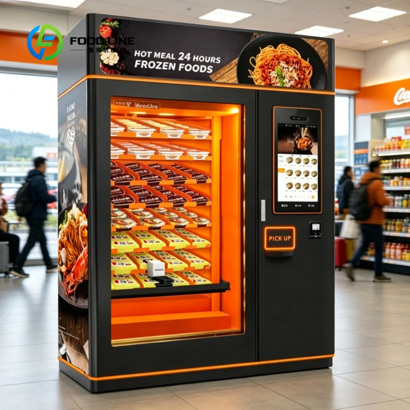 Customized Automatic Hot Food Vending Machine 24H Hamburger Box Lunch Ready Meal Touch Screen Commercial Retail Equipment