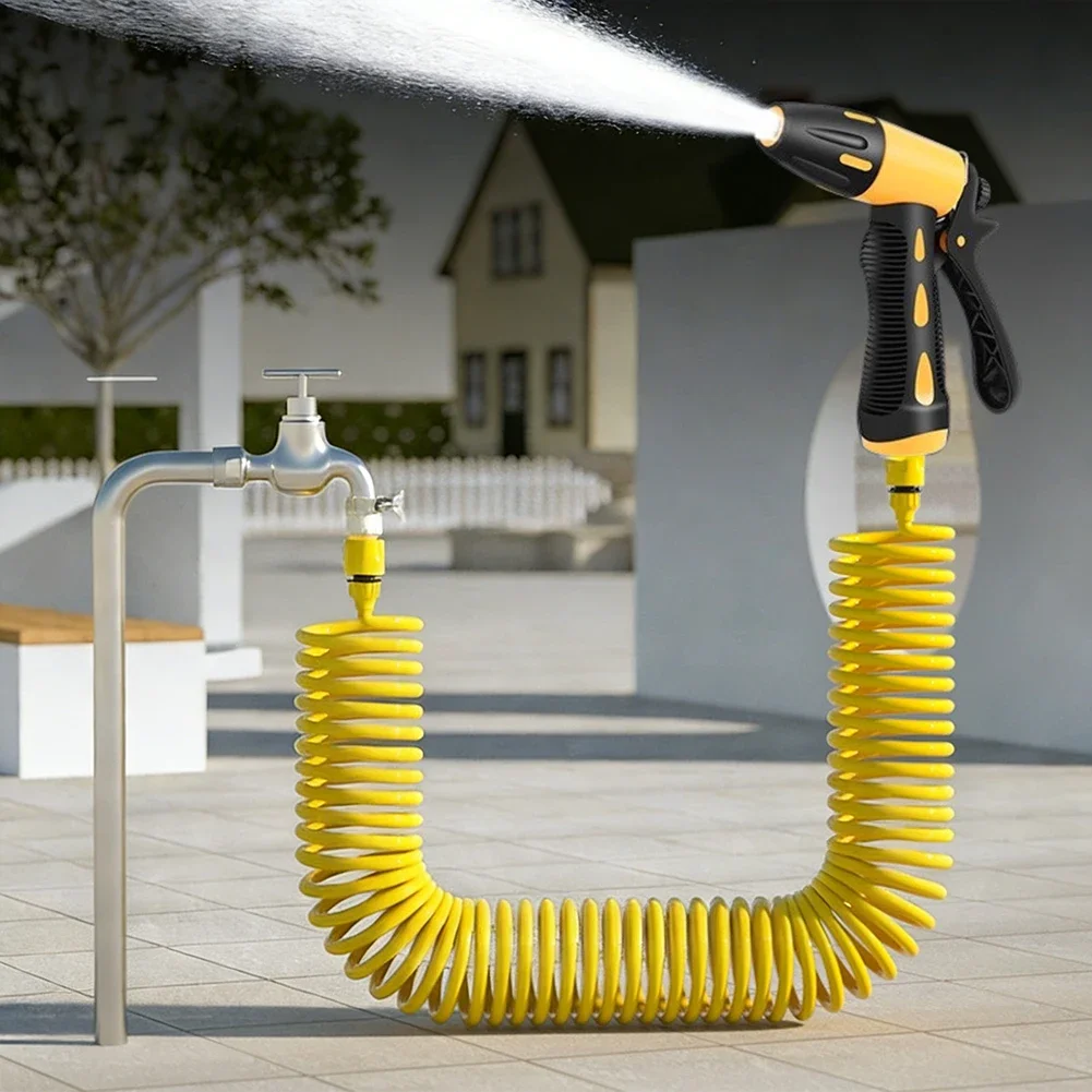 Garden pressure cleaning machine extension hose water pipe 10M telescopic high-pressure nozzle water pipe car washing tool kit