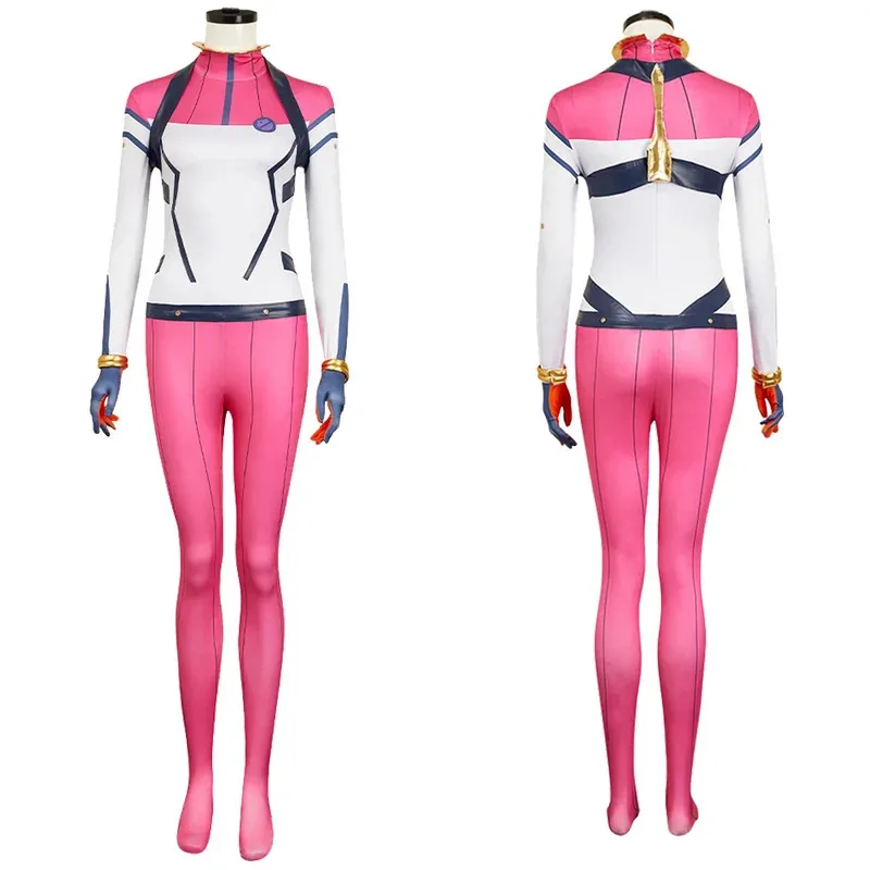 Traje de Halloween Amate Yuzuriha cosplay anime "GQuuuuX de Gundanm" macacão traje menina macacão rosa conjunto completo