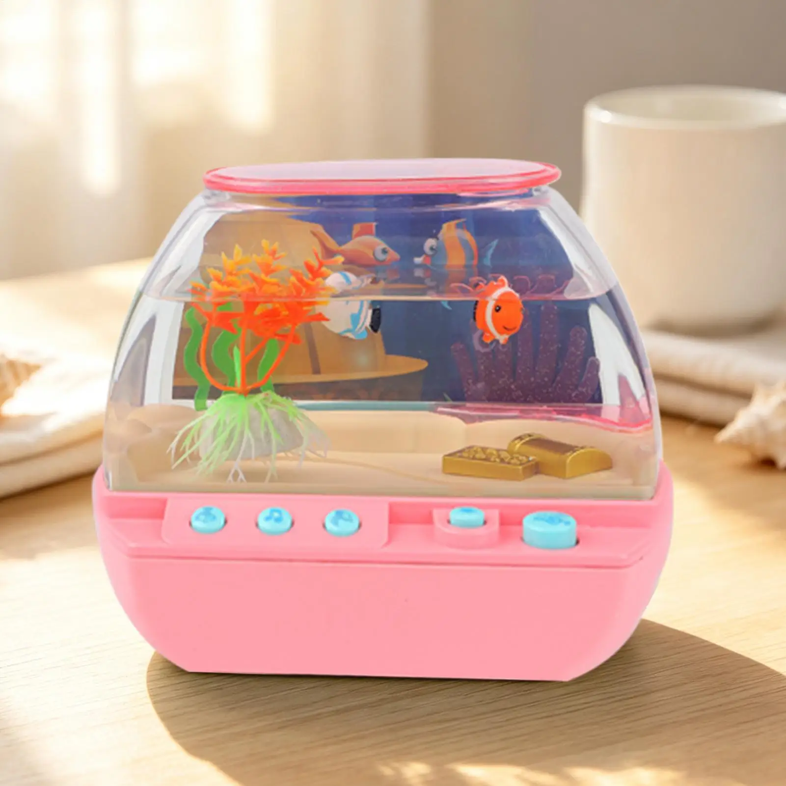Toy Fish Tank Home Decoration With Music And Light Simulated Fish Tank Toys For Boys Girls Home Apartment Living Room Bedroom view 4